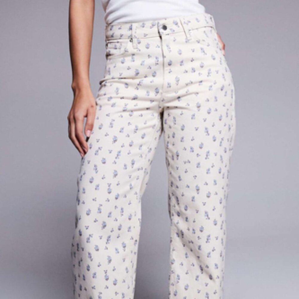 River Island ditsy floral relaxed straight jeans